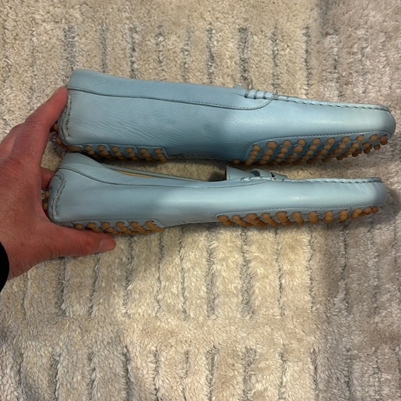 M. Gemi Light Blue Leather Loafers - Picture 6 of 7